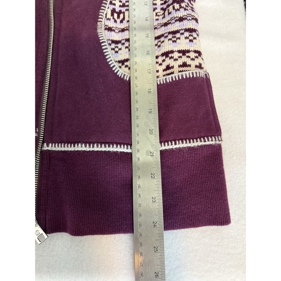 Lululemon Special Edition Fair Isle Knit Sweater Scuba Hoodie Womens Sz 6 Plum - Picture 6 of 12